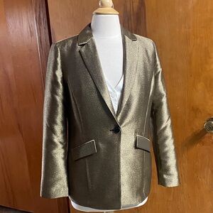 CHICO’s Black Label sharks skin Gold Women's Blazer size 0 MED
